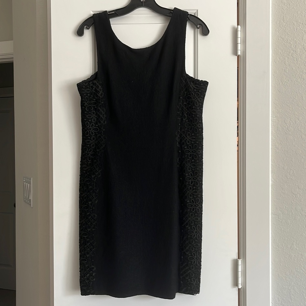 Banana Republic lace detail black dress